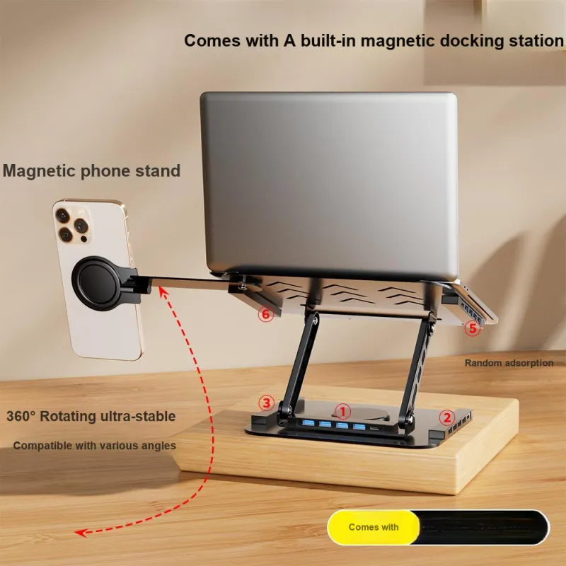 Magic Multiplier Tablet Stands Rotatable Metal Multifunction Magnetic Docking Station-10
