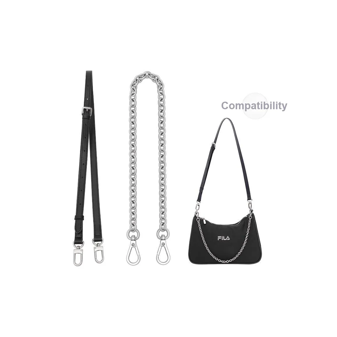GUYI Cow Leather Bag Accessory Women's Black