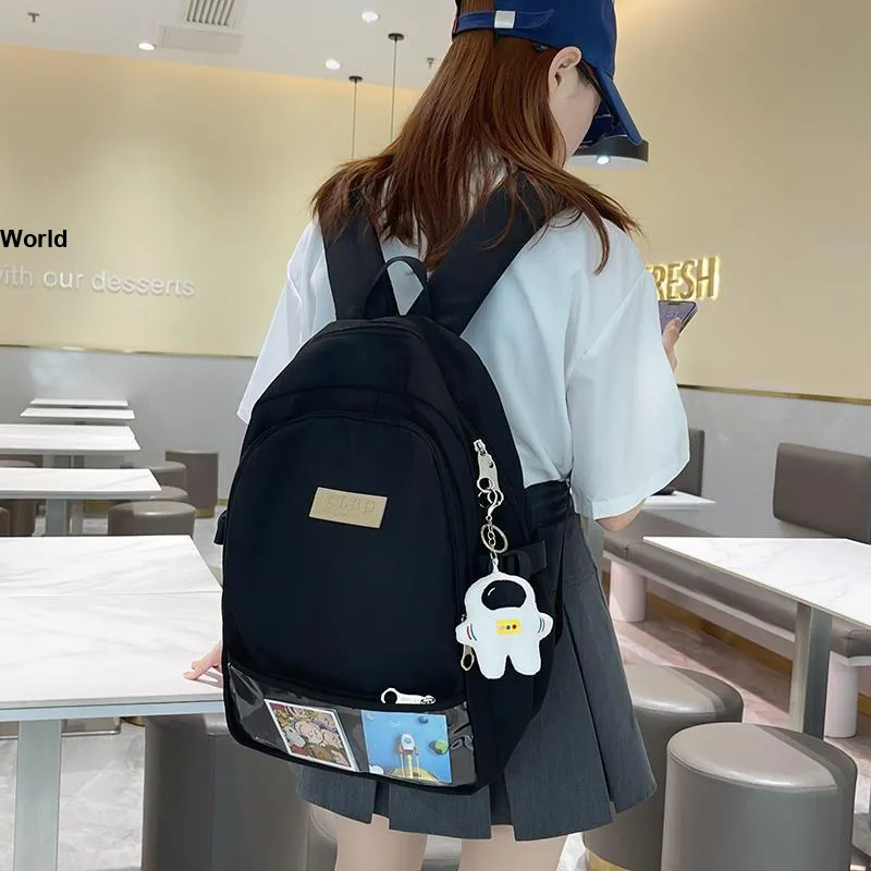 Wolfhorse Nylon Backpack Unisex Pink/Blue/Black/Purple-17