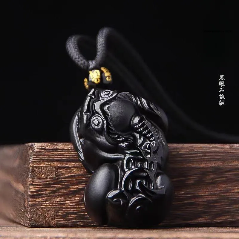 Lingxiang Yurun Obsidian Accessory, Zodiac Year Necklace Unisex-35