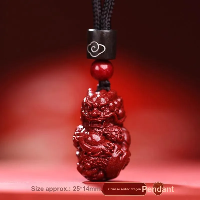 Dora Skewers Cinnabar Jade Pendants Unisex-9