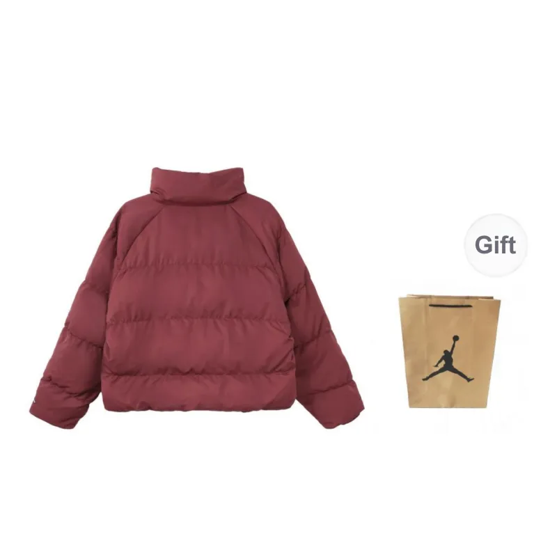 Jordan Down Jacket Unisex Cherry Wood Red Shopping Bag Included-1