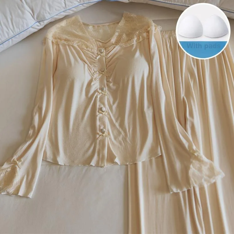 Sleeping Beauty Pajama Set Women's Apricot-2