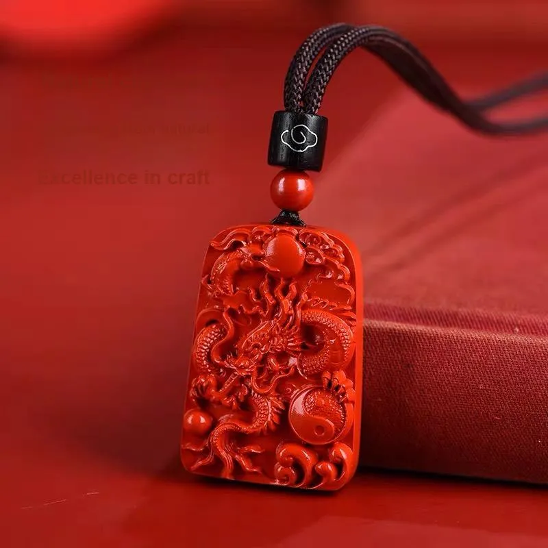 Sima Is Ethereal Reconstructed Cinnabar Pendants Unisex-3