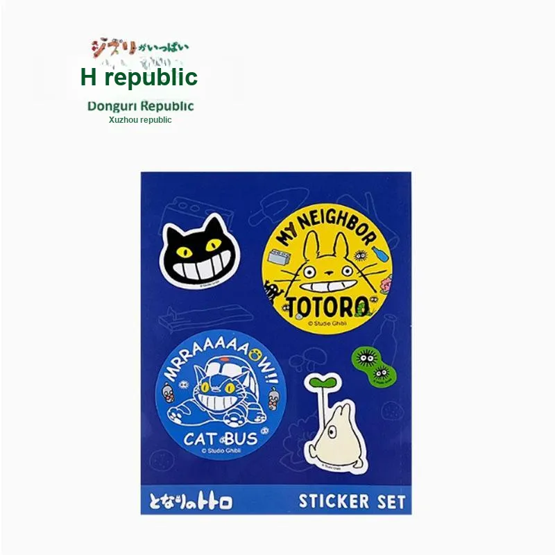 XIANGZIGONGHEGUO Dragon Cat And Cat Bus Smile Sticker, Ghibli Metal Badges-5