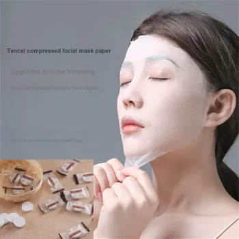 YUELEJI Tencel Compressed Facial Mask Bamboo Charcoal Extra Thin Hydrating 50 Sheets