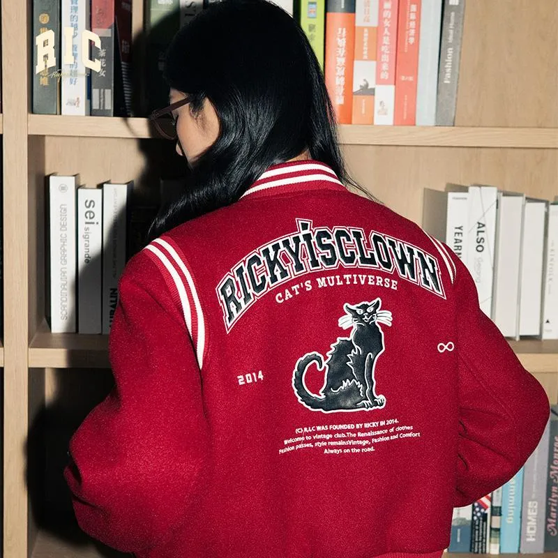RickyisClown Baseball Jacket Unisex Red-3