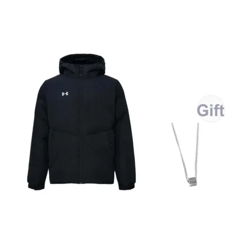 Under Armour Куртки и Пальто Мужские Черные с Ожерельем