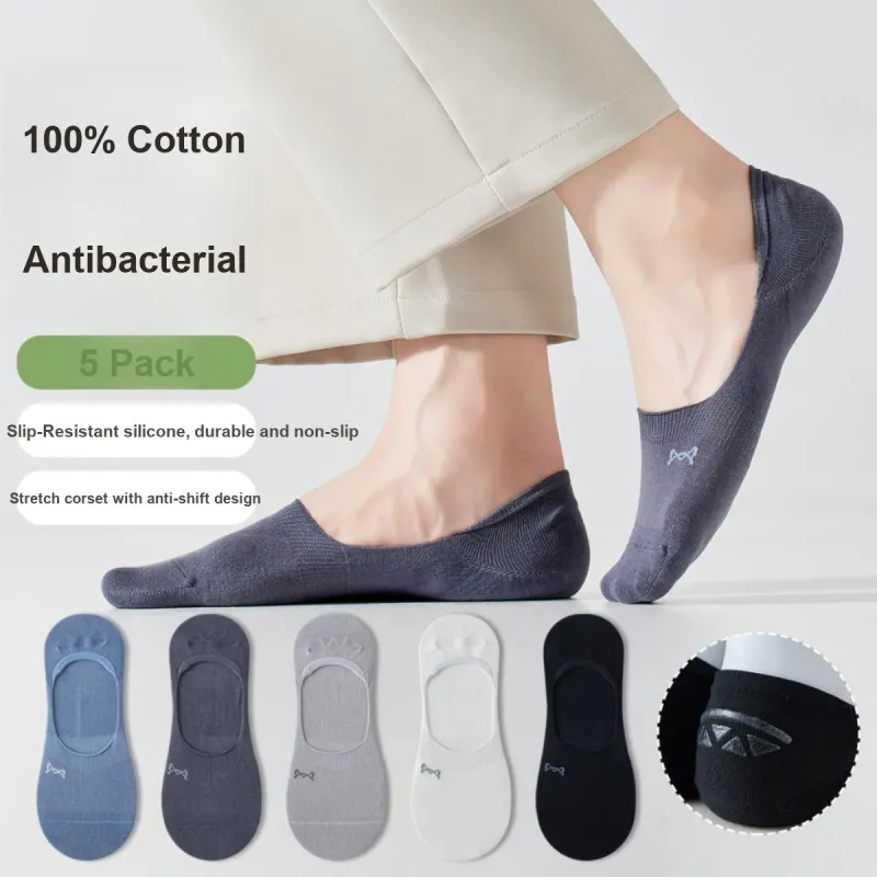 MIIOW No Show Socks Comfortable Moisture Wicking Minimalist Style Versatile Comfortable Men's 5 Pack-4