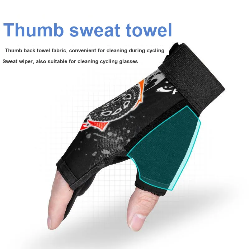 LEMONKID Back Of Hand Breathable Fabric Palm Honeycomb Anti Slip Fitness Gloves Men's-4