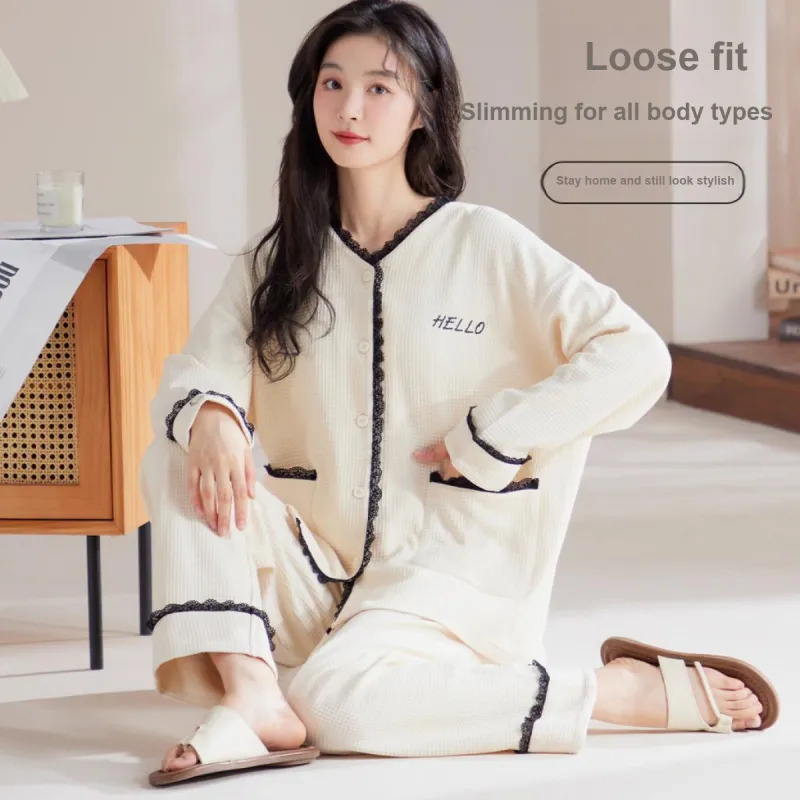 MIIOW Pajama Set Women's Cream Apricot-1