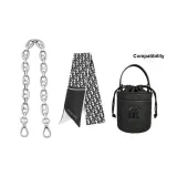 Pig Nose Silver Chain Portable 40cm+Printed Silk Scarf