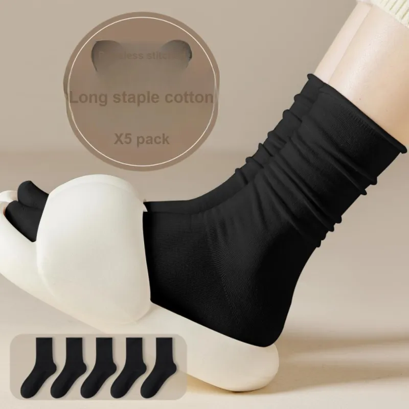 MIIOW Mid Calf Socks Women's 5 Pack-1