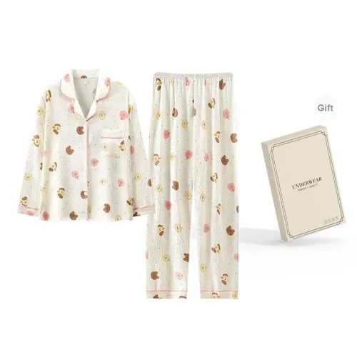 O'MESIK Pajama Set Women's Gift Box Set Apricot