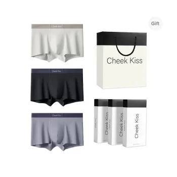 Cheekkiss Underwear Gift Box Men's Comfortable And Breathable Four Corner Boxer Shorts 3 Pack