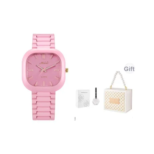 MISHALI Кварцевый механизм сплав ремешок женские часы розовый циферблат