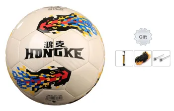 HONGKE Size 5 Soccer PU Machine Stitched Soccer Ball Unisex Multicolor