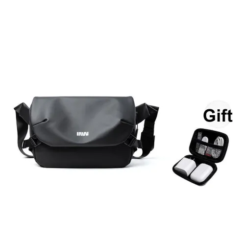 SEPTWOLVES Artificial Leather Shoulder Bag, Crossbody Bag, Multifunctional Messenger Bag QPL 5L Unisex Black