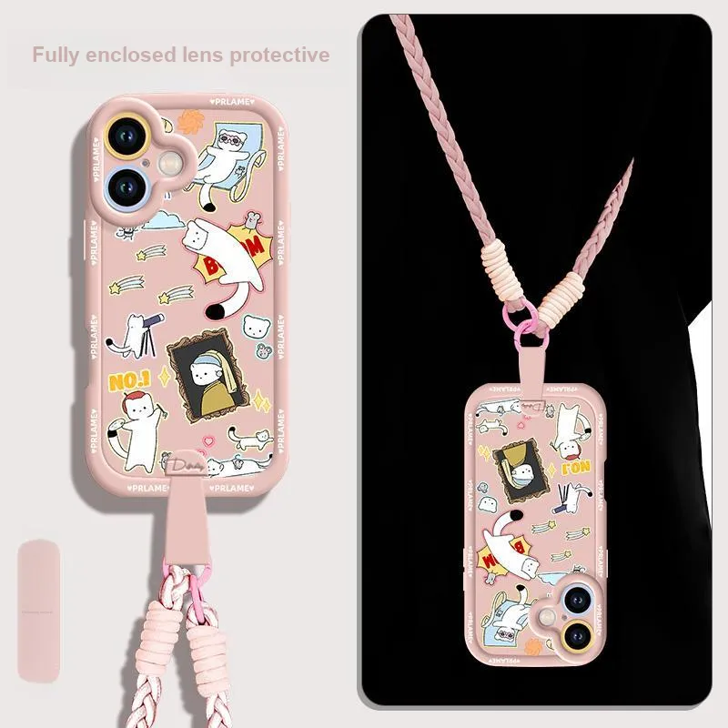 Sen Dog Silicone Material Crossbody Handheld Original Phone Cases Compatible With Apple 16 Pro Max/Pro/Plus/15/14/13-15