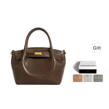 Cthulhu Cow Leather Capsule Mini Tote Advanced Touch Handheld One Shoulder Handbag Regular Women's Coffee Brown