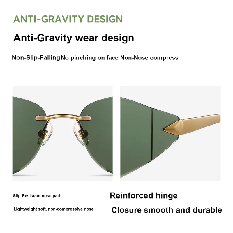 VEGOOS Cupronickel Cat Eye Sunglasses Unisex-5