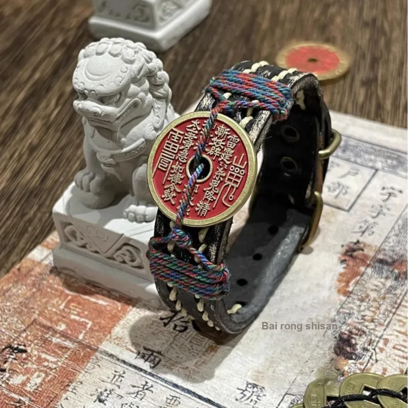 JIBAINANXI Alloy Leather Wristbands Unisex-1