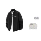 Black (White) (Comes with Random Color Quality Short-Sleeved Shirt)