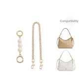 Gold-Tone Pearl Extender Chain 13.5cm+Decorative Chain 45cm Set