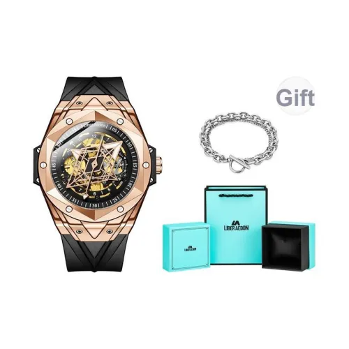 LIBER AEDON Автоматический механический механизм циферблат с скелетом мужские часы коробка признания в любви