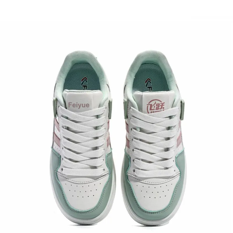Feiyue Skateboard Shoes Women's Low Top Green/White/Black/Pink-44