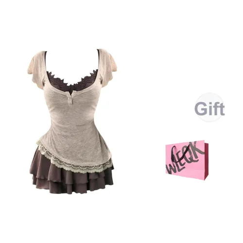 CTRTRC Короткий рукав Платье Женское