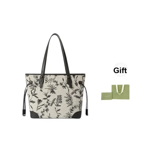 VANESSA HOGAN Монограмма Ткань Тоут Сумка Сумка для покупок Сумка на плечо Сумка Большая Женская Черная