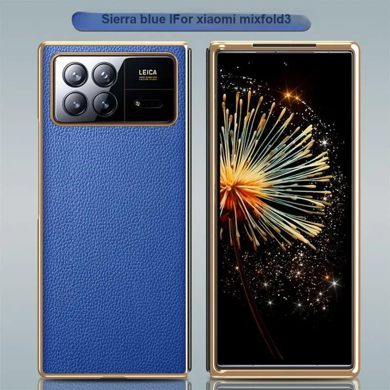 ZHUOJI Vegan Leather Material Foldable Display Leather Litchi Grain Phone Case Compatible With Xiaomi MixFold 3-1