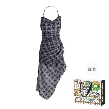 Dippanis Slip Dresses Women's Blue Purple Plaid Shopping Bag