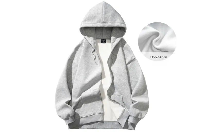 ZMOH Plain Net Series Cardigan Sweatshirt Unisex Couple's-19