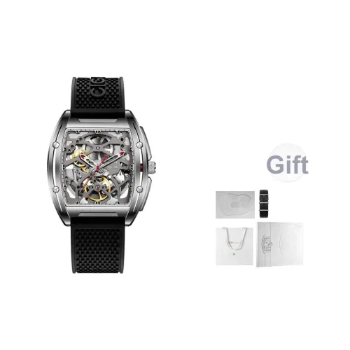 CIGA Design Z Collection Автоматический Механический Механизм Силиконовый Ремешок Часы Мужские Серебристый Циферблат