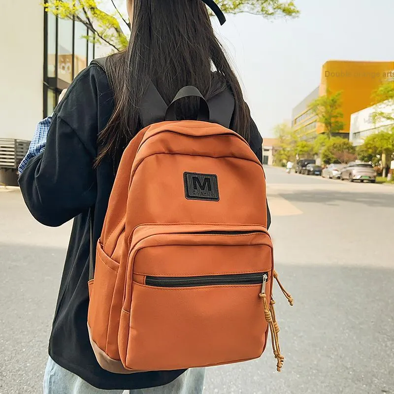Yalu Nylon Backpack Regular Unisex Gray/Orange/Blue/Red-20