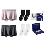 7A Antibacterial 120S Modal[Leather Pink+Black][100% cotton Socks 2 Pack]Box