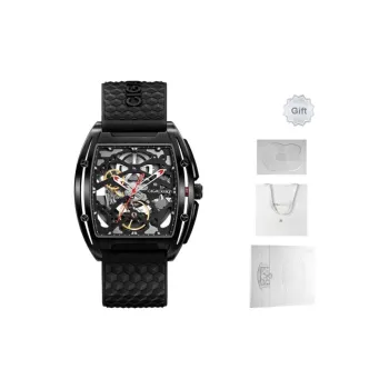 CIGA Design Z Collection Edge DMC Automatic Mechanical Movement Silicone Strap Watch Men's Watches Black Dial