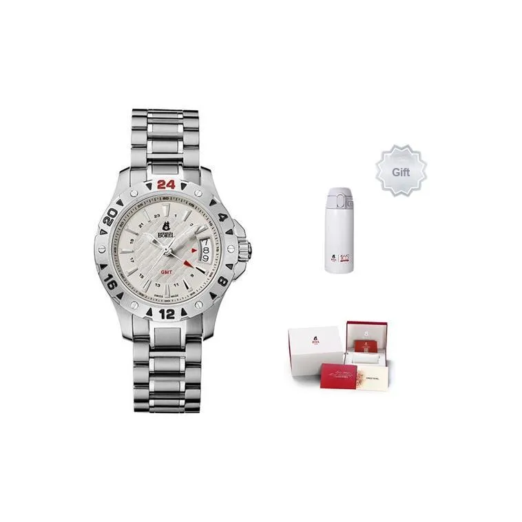 ERNEST BOREL Кварцевый механизм Женские часы 31 мм Белый циферблат Корпус из нержавеющей стали Ремешок из нержавеющей стали