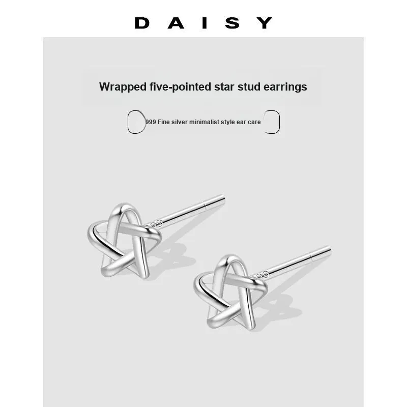 Daisy Dream 999 Fine Silver Stud Earrings Women's-4