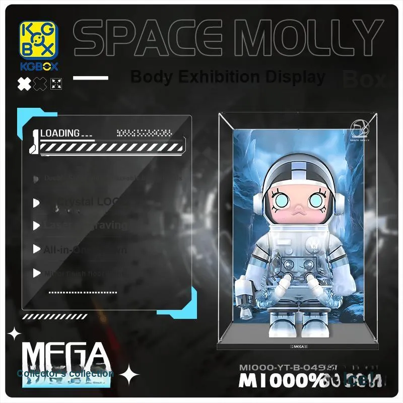 KGBOX Pop Mart Angry Bear Glacier MOLLY 400% 1000% Acrylic Figure Storage Display Case Model Accessories-37
