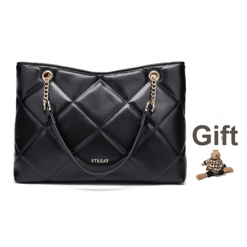 ST SAT Сумка через плечо из синтетической кожи обычная женская черная абрикосовая