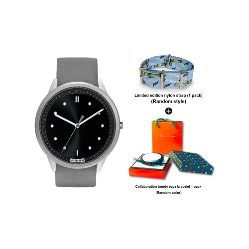 HYPERGRAND Наручные часы Кварцевый механизм Натуральная кожа Ремешок Черный циферблат Мужские часы CW02SBGRY