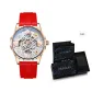 Red Silicone Rose Case Gold Pin