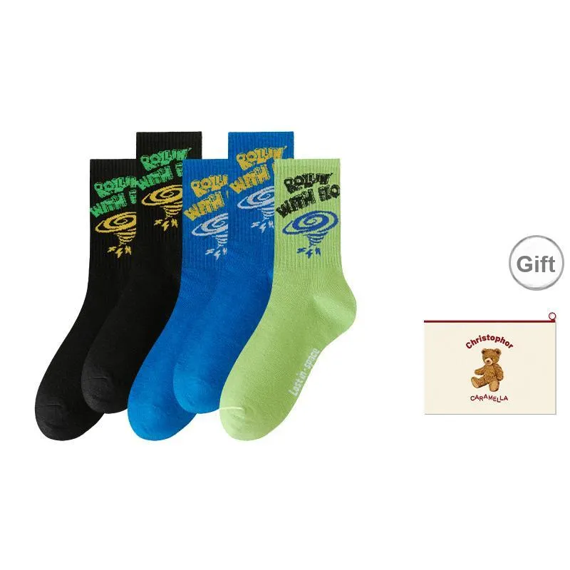 Caramella Mid-Calf Socks Men's Shopping Bag Combo Set-7