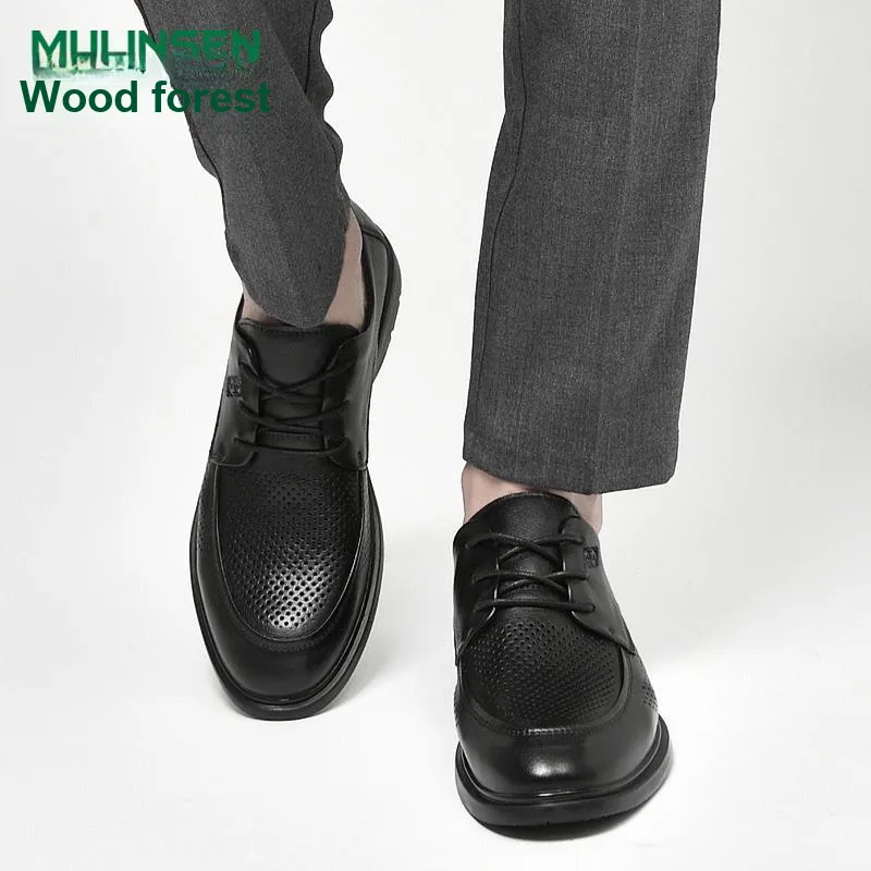 Mulinsen Men's Casual Shoes Men Low Top Black/Black Cut Out-12