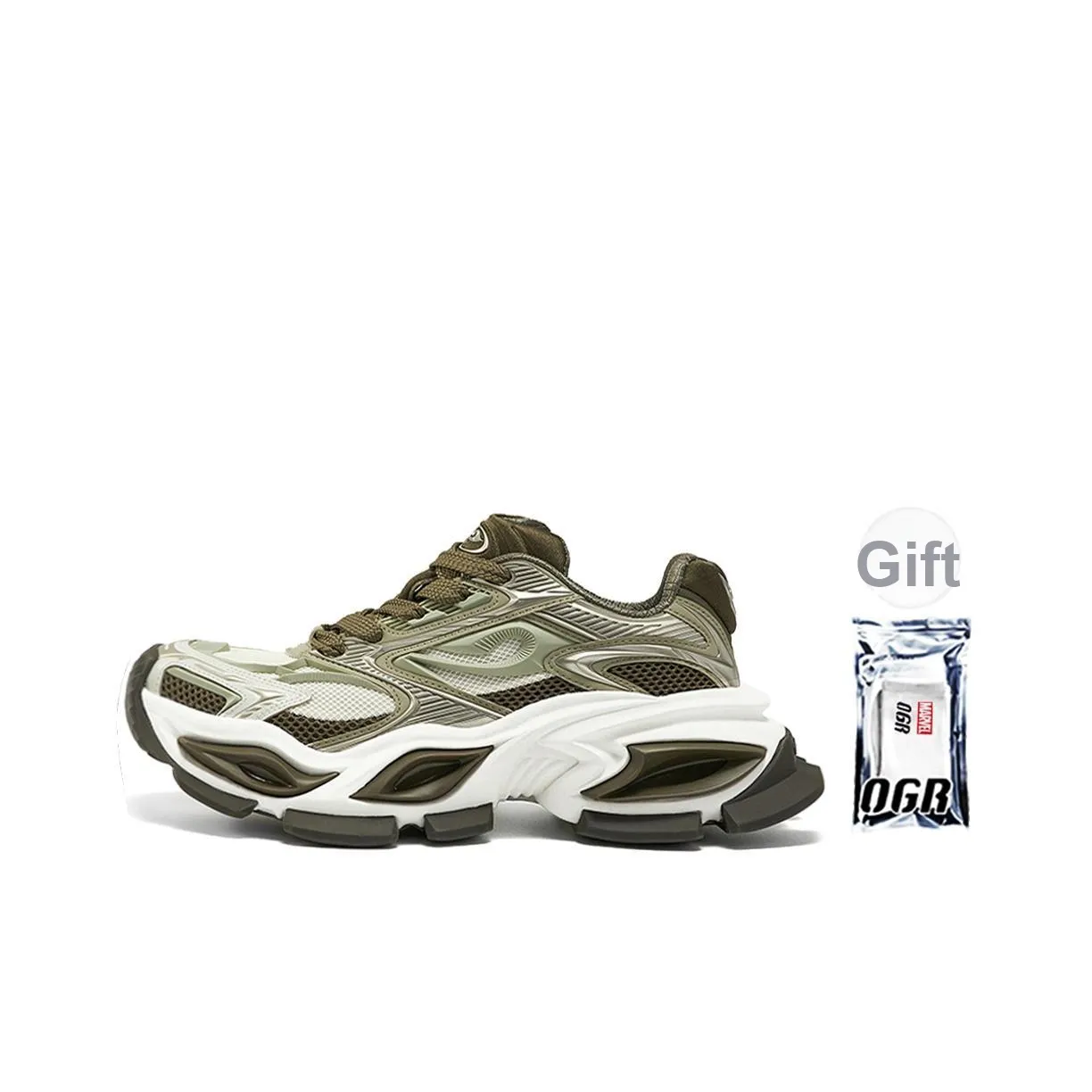 OGR Дышащие Кроссовки для Бега с Низким Топом Увеличение Высоты Унисекс Зеленый Нефрит