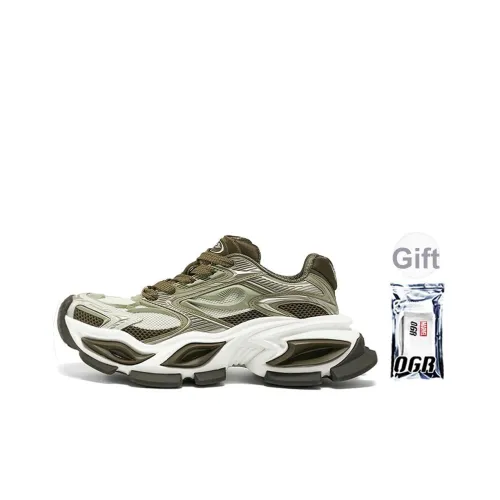 OGR Дышащие Кроссовки для Бега с Низким Топом Увеличение Высоты Унисекс Зеленый Нефрит