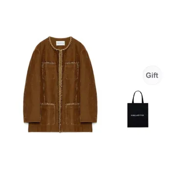 FIRELADY FUR Cropped Coats Women's Sun Gold Brown